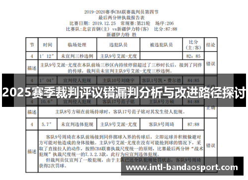 2025赛季裁判评议错漏判分析与改进路径探讨